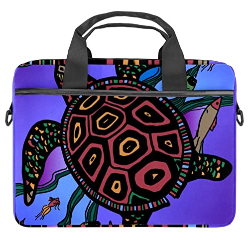 Sacoche bandoulière pour ordinateur portable 13 à 14.5 pouces motif tortue marine multicolore