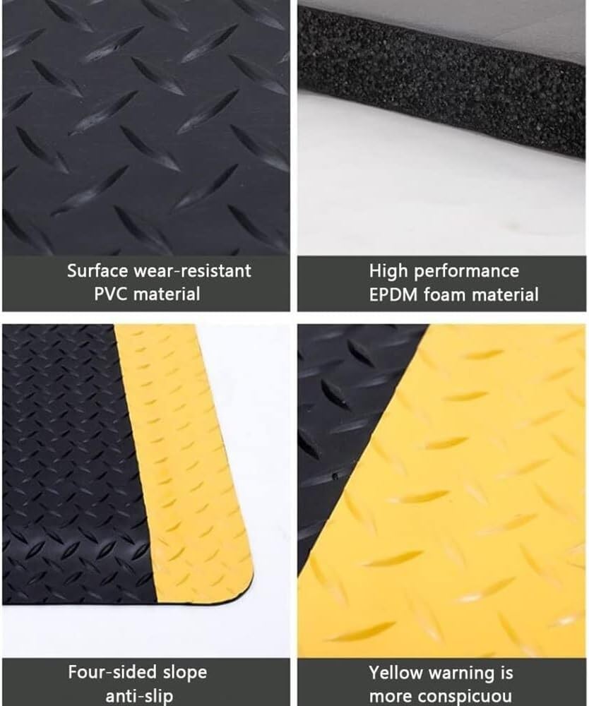 JIUYUEYA Tapis Anti-Fatigue en Vinyle Robuste en éponge de 20 mm d'épaisseur, sans Danger for Le soudage, résistant à la Graisse et à l'huile, Tapis de qualité Industrielle (Size : 90x150CM)