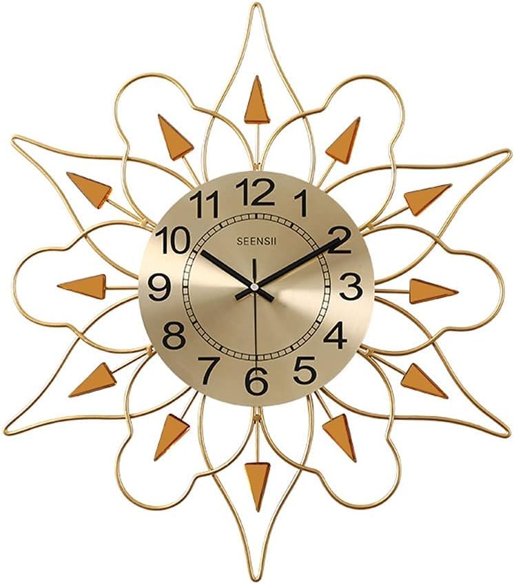 Horloge murale silencieuse en métal avec finitions haut de gamme
