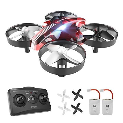 ATOYX Mini Drone para Niños Principiantes, Drone Quadcopter RC con 2.4G 4 Canales 6-Axis Gyro,Modo sin Cabeza, Auto Hovering, 3 Modos de Velocidad y Baterías Adicionales, Regalos y Juguetes, Rojo