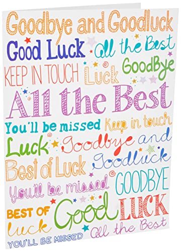 Piccadilly Greetings Group Ltd Sloane Graphics - Tarjeta de despedida, con frase en inglés “Goodbye and Good luck”, (298 x 222 mm)