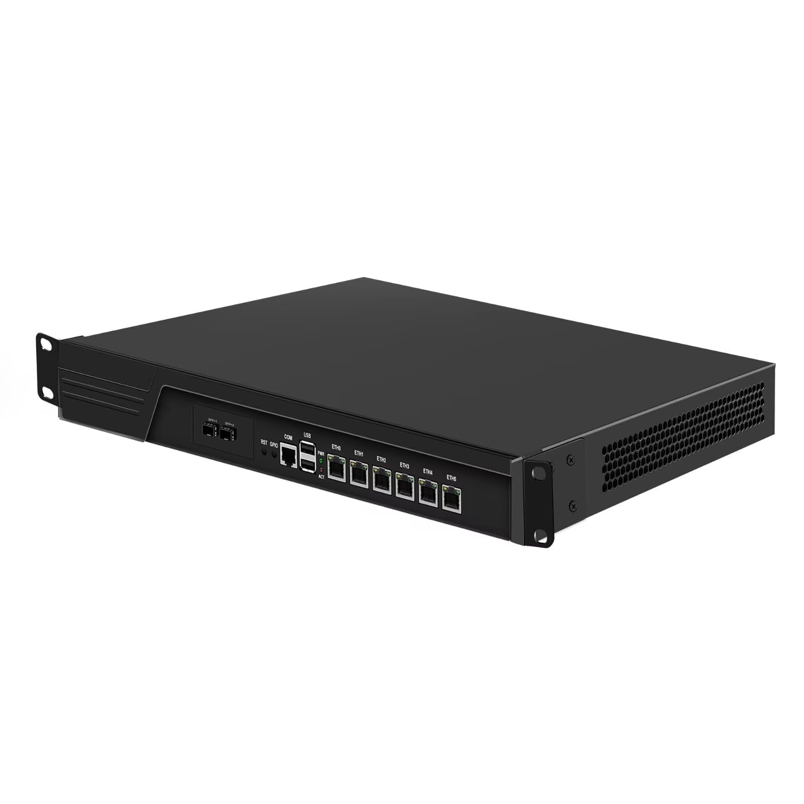 SJRC 1U Rackmount Firewall Appliance 989 Core i5 3320M, Dual SFP+ 10GbE Router PC Support OPNsense, 19 Inch Network Security Hardware with 8GB RAM 128GB SSD, VGA, 6 x LAN, COM