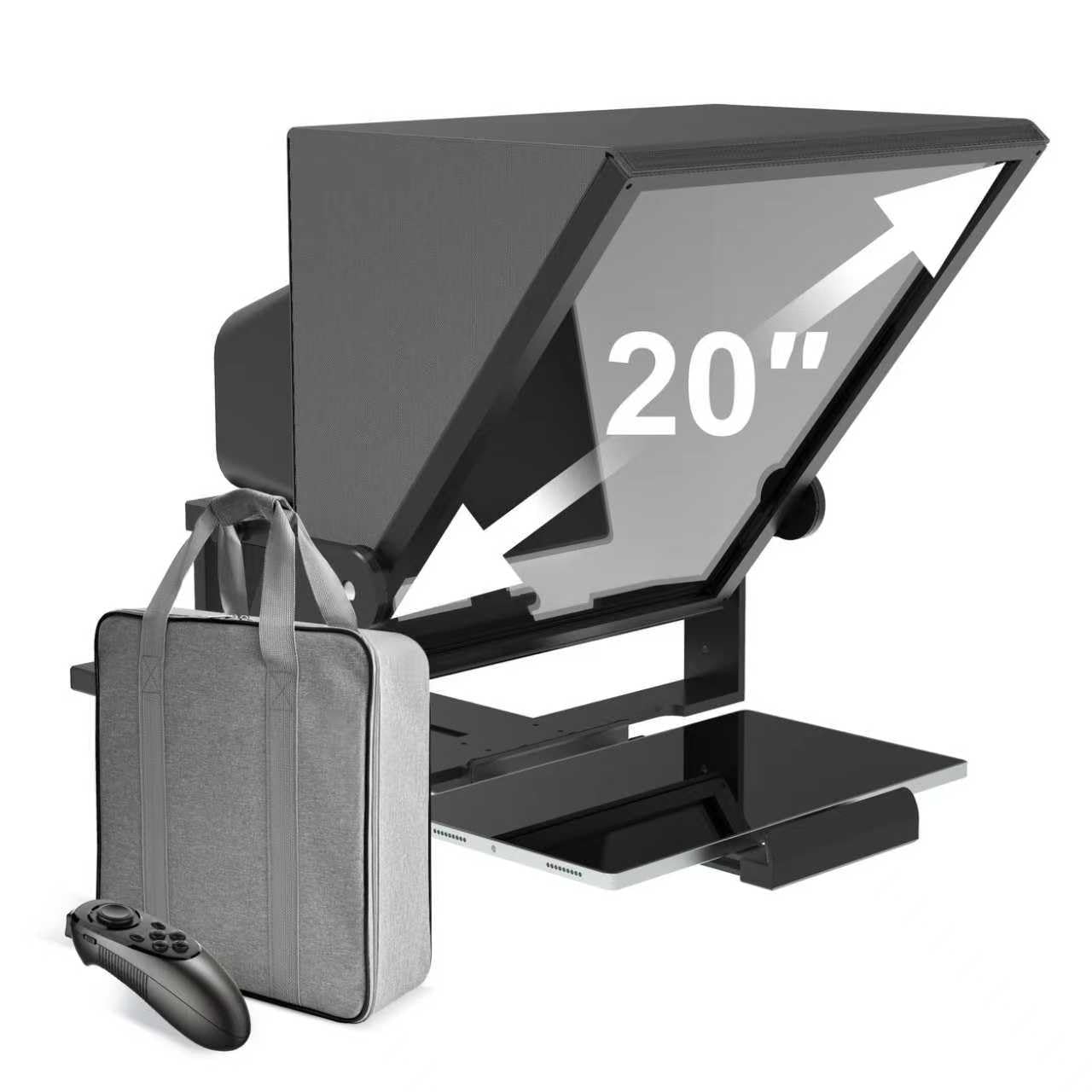 20" Teleprompter for Camera &amp; Tablet with APP Remote Control