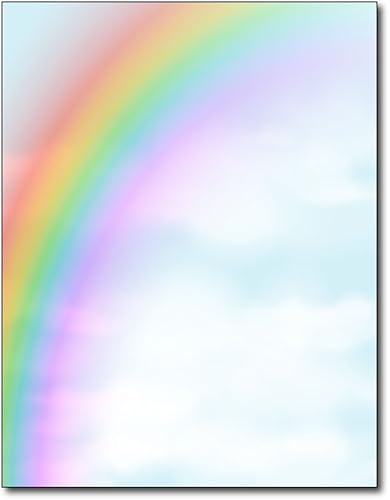 Rainbow Printable Letterhead Stationery Paper - 80 Sheets - 8.5"