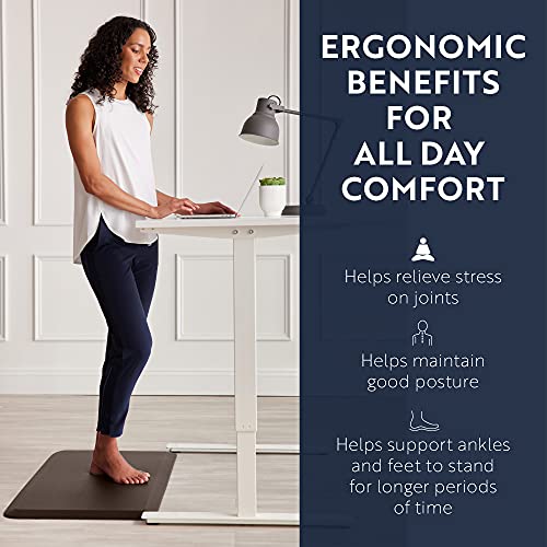 Kangaroo Thick Ergonomic Anti Fatigue Cushioned Kitchen Floor Mats, Standing Office Desk Mat, Waterproof Scratch Resistant Topside, Supportive All Day Comfort Padded Foam Rugs, 39X20, Brown #TOP2