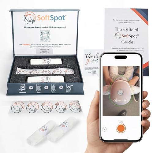 SoftSpot Baby Head Shape Measurement Kit Measure & Track Baby Head Shape at Home with SoftSpot App (iOS & Android) Includes Cap & Unlimited App Measurements