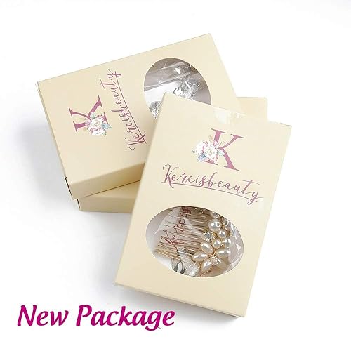 Miniatura 4 de Kercisbeauty - Pasadores de pelo para novia con perlas para novia con diamantes de imitación de novia, accesorio para el pelo para dama de honor (6