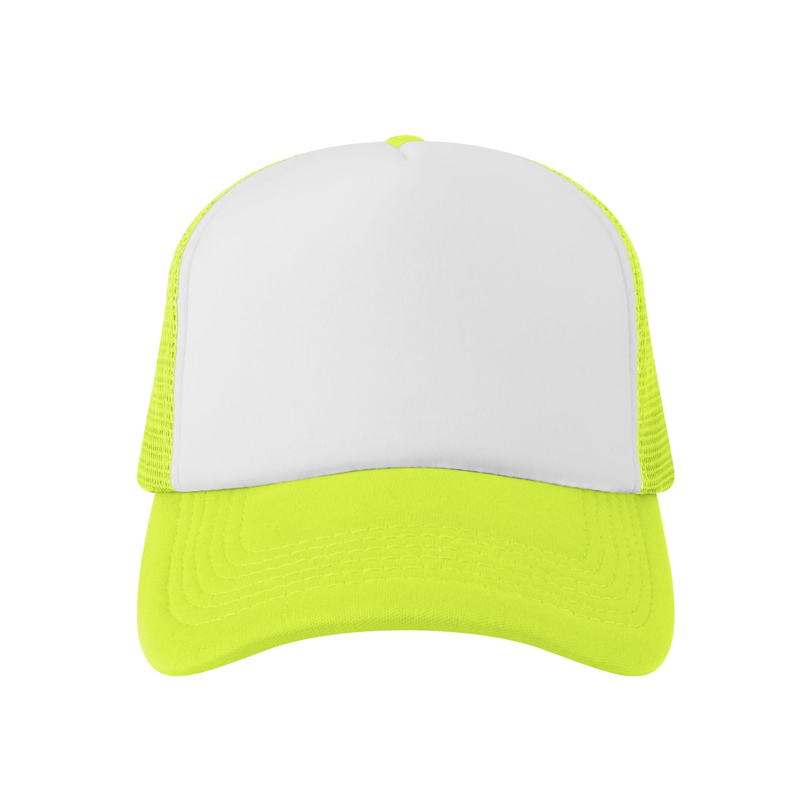 TOPTIE 5 Panel Foam Front Trucker Hat High Crown Mesh Back Snapback Cap