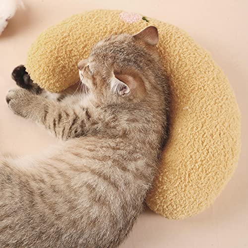 Almofada pequena para gato - Almofada algodão super macio,Brinquedos pelúcia pelúcia em forma U para
