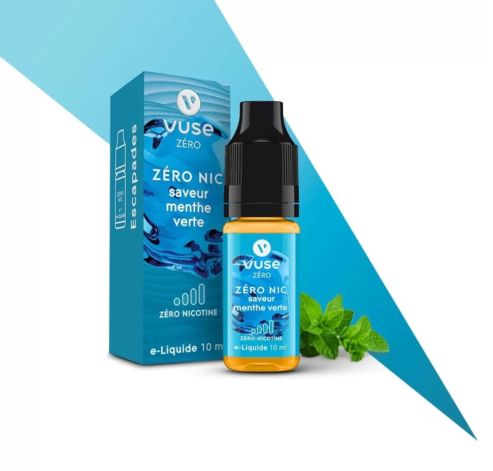 VUSE Zero Nicotine – SANS NICOTINE - Flacon e-Liquide pour eTank Mini – Recharge pour Cigarette Électronique - Saveur : Menthe Verte, 10 ml