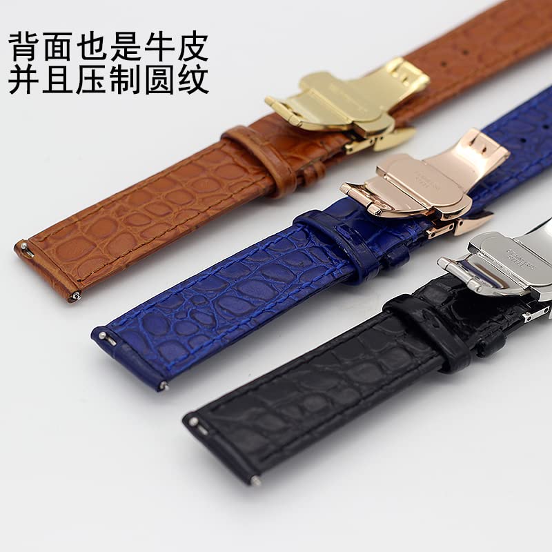 Correas de reloj de cuero de vaca de doble cara de 19/20/22mm para Vacheron VC, correa de reloj Constantin para hombres y mujeres, pulseras de cuero de vaca