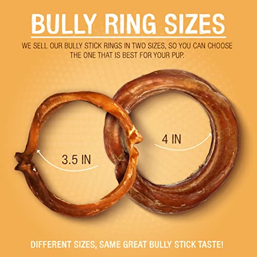 Pawstruck DTC_BS_RI-000 All-Natural 4 Inch Bully Stick Rings For Dogs - Rawhide Free 100% Beef Single Ingredient Dental Chew Treat Bones thumb #4