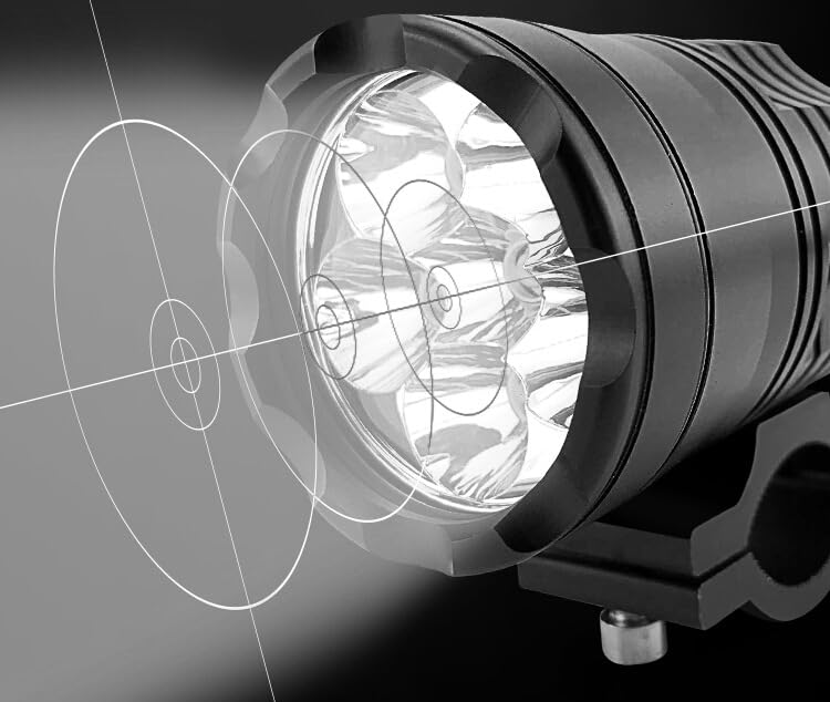 Motorcycle Driving Lights 12-60V 40W 3600LM LED Fog Lights for ATV UTV Bike Car Truck Boat Forklift Waterproof LED Spotlights with 6 Light Beads High Low Strobe Beam Switch Universal (Black 2)