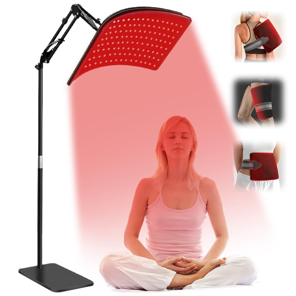 Lampada a luce rossa 630/660/850/940 nm, lampada a infrarossi rimovibile 2 in 1 con 120 LED, 5 livelli regolabili, pad terapeutico multifunzione per vita, gambe, spalle, viso, piedi, pancia e polsi