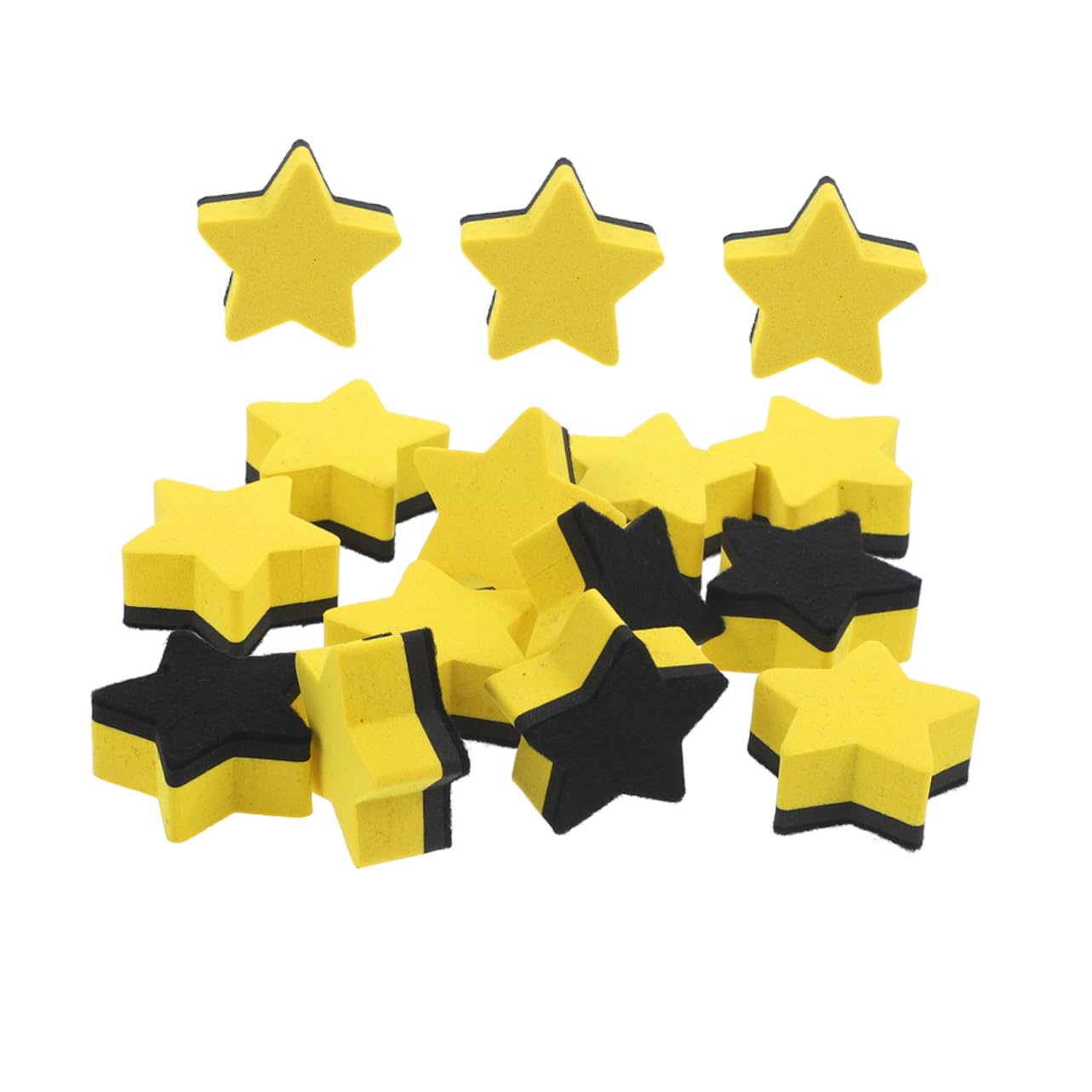 HOMSFOU 5 Sätze Pentagramm-radiergummi Büro-trockenlöscher Party Gummi-radiergummis Studenten Wiederverwendbare Filzradierer Eva Radiergummis Filzstoff Yellow 15 Stücke * 5