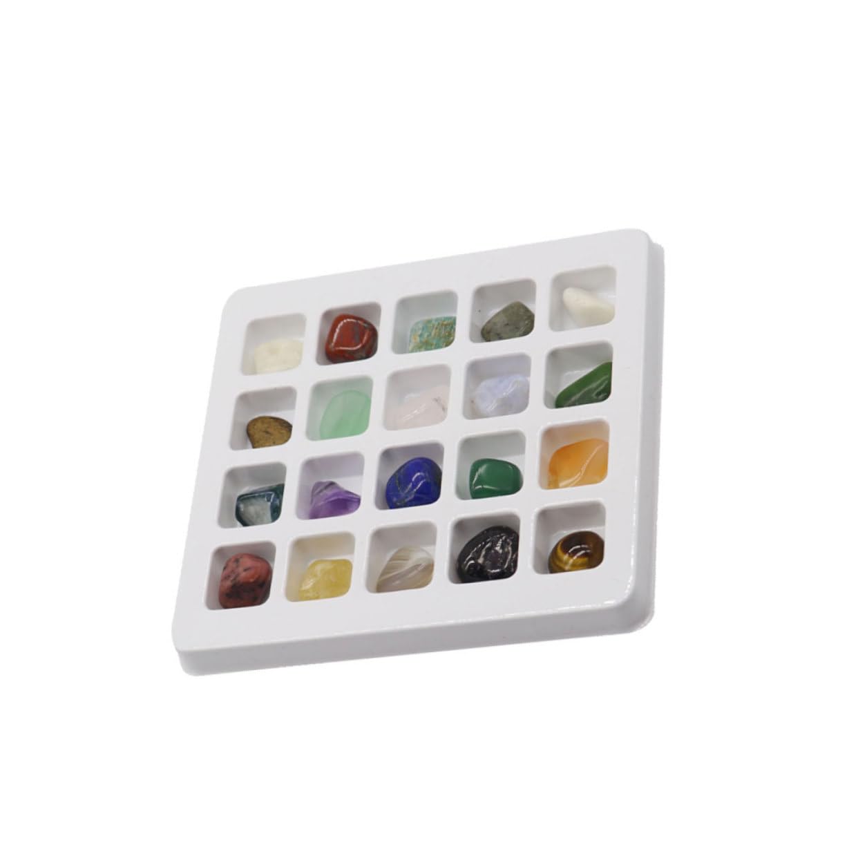 NOLITOY Quartz Tumbled Stones Set of 20 Natural Stones Sample Chips for Decor or Gem Education Present