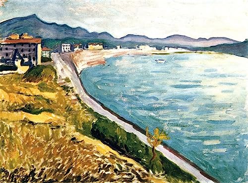 Cuadro en lienzo decorativo de San Juan de Luz, pintura mural vintage de 60x90 cm