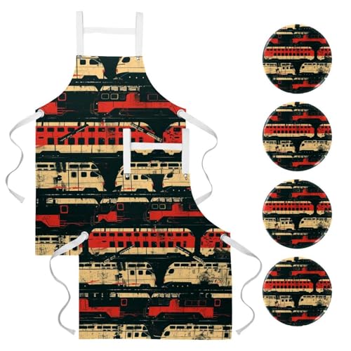 Tabliers de cuisine grunge lot de 2 pour service et pâtisserie