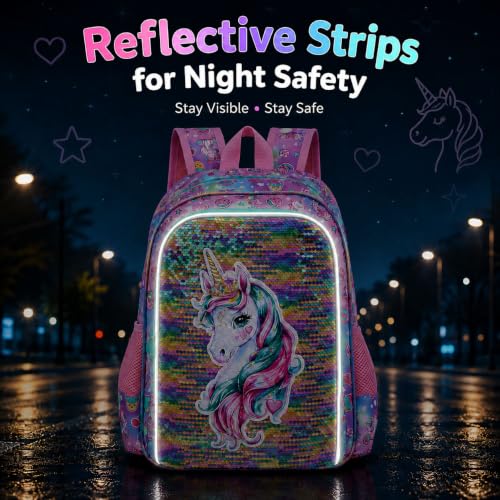 Image of 16 inch Backpack for Girls Boys 4-8, 3Pcs Kids Bookbag Set with Lunch Box, School Bag for Preschool Kindergarten