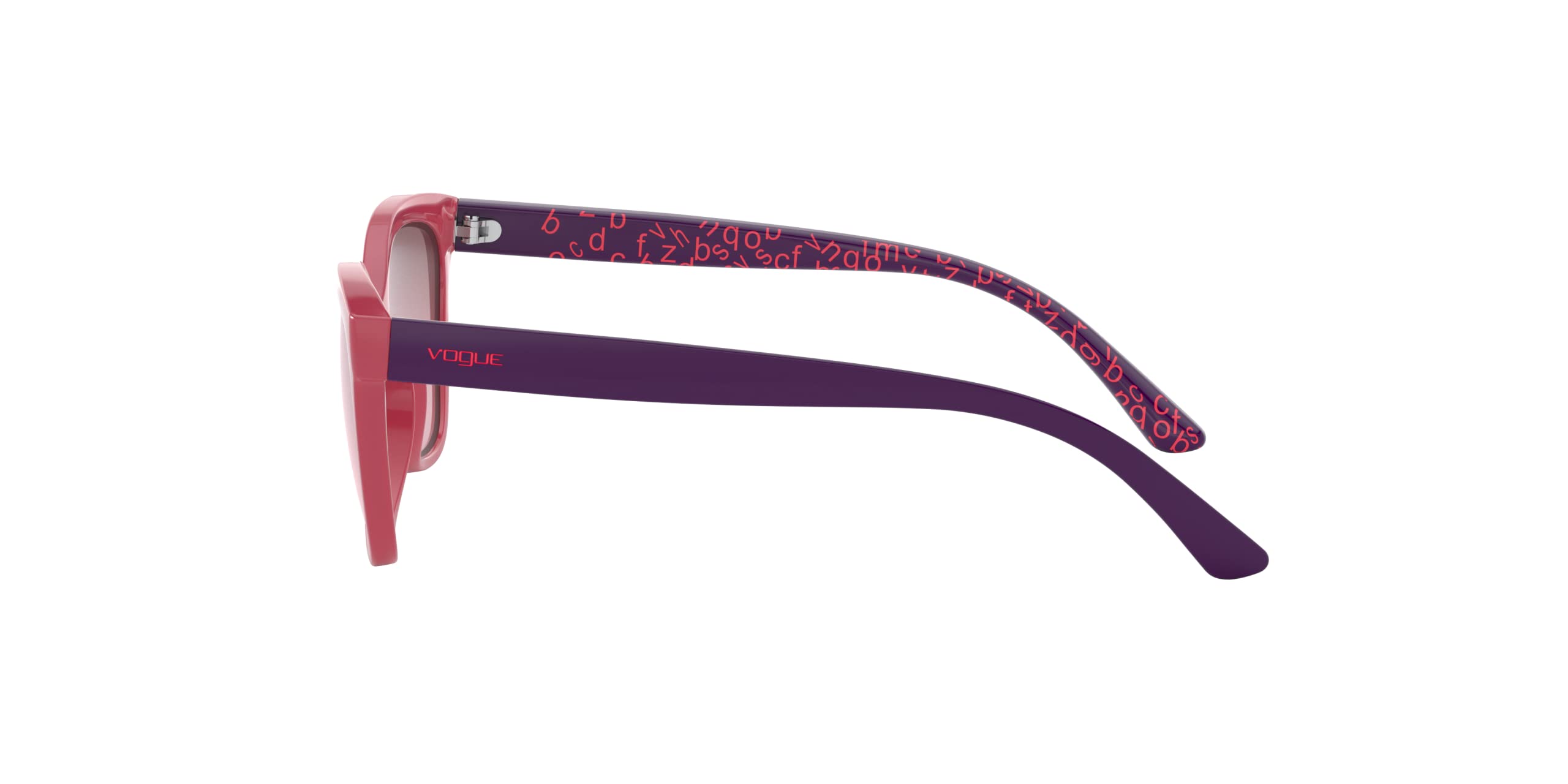 Vogue Eyewear Child Sunglasses Top Opal Pink Frame, Violet Mirror Silver Gradient Lenses, 45MM