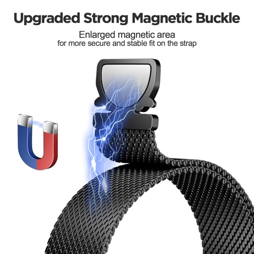 Image of Compatible with Huawei Watch GT 5 46mm Strap Stainless Steel Band for Watch 4 46MM Parachute-Style Buckle Loop Strap Compatible with Huawei Watch GT 4 3 2 46mm Straps(No Watch)