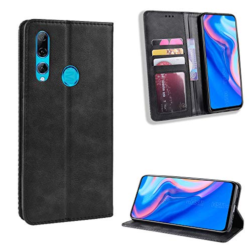 �P�[�X�J�o�[ �Ή��@�� for Huawei P Smart Z / Y9 Prime 2019 / Enjoy 10 Plus,�Ή��@�� for Honor 9X �P�[�XPU���U�[�t���b�v�L�b�N�X�^���h�E�H���b�g�J�[�h�X���b�g�}�O�l�e�B�b�N�� Blac
