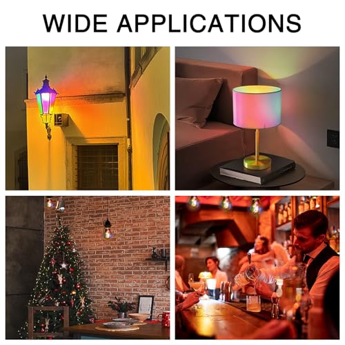 Image of Aygrochy 2025 New LED Stained Glass Light Bulb LED Bulbs, 4W E26 Base A60 Multi Colored Light Bulb, for Christmas Decoration,Party,Home Lighting,Garden,Balcony,2 Pack