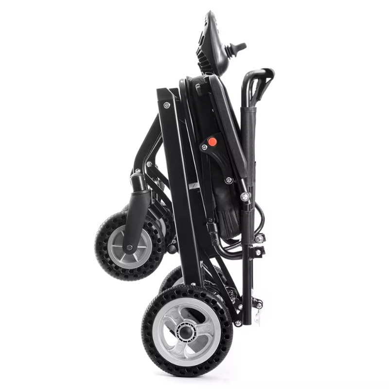 MÁS SANTE - UltraLite, silla de ruedas eléctrica ultraligera de 16 kg, doble motor 2 × 180 W, batería de litio extraíble, compacta y plegable, interior/exterior