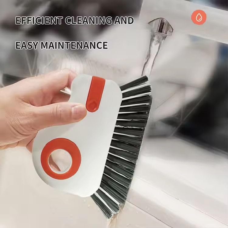 Image of Slyford 2 in 1 Groove Multifunction Cleaning Brush for Window & Sliding Door, Multifunction Grout Cleaner Tool for Window Sill, Channel, Kitchen Sink & Bathroom (Multi Colour)