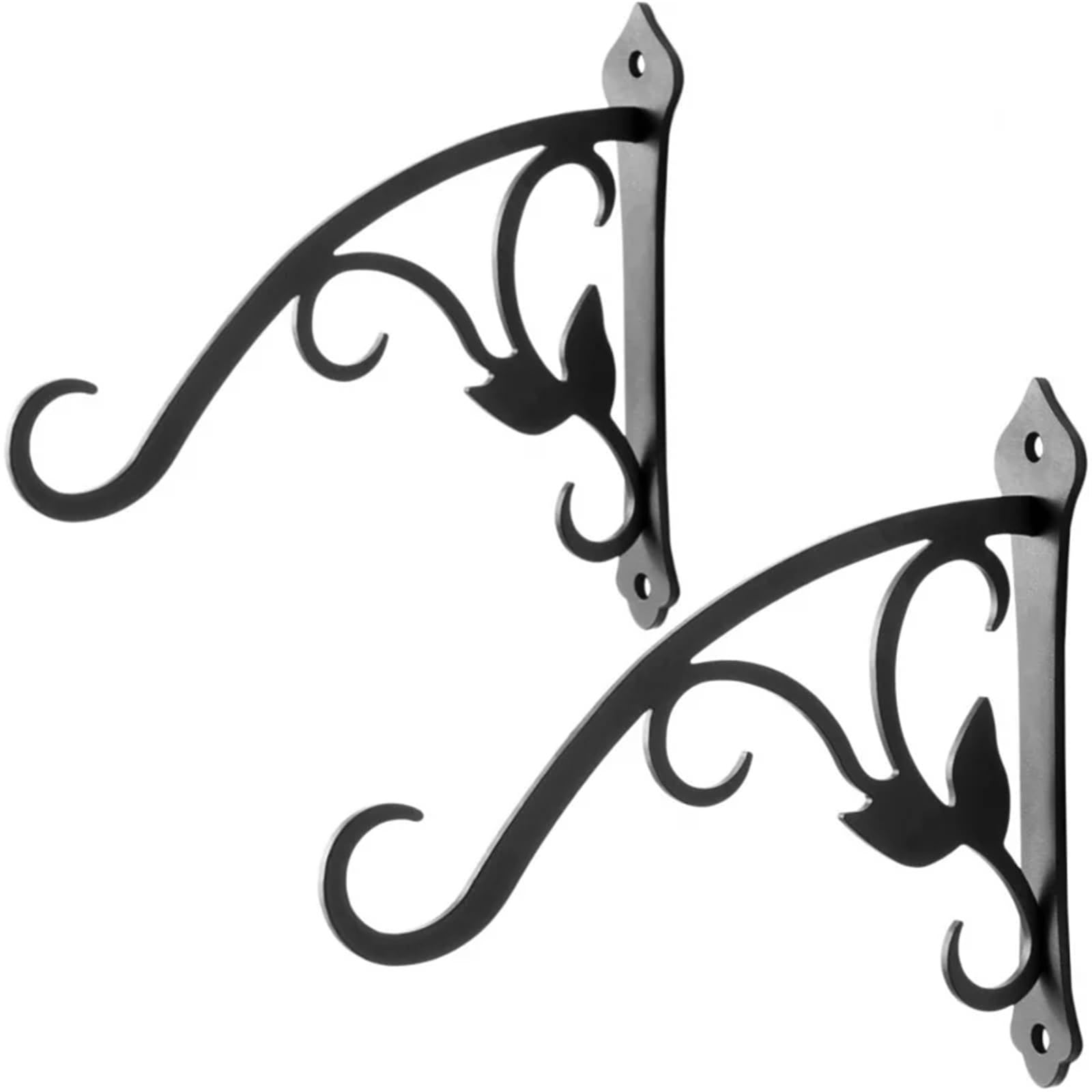 Staffa for cestello sospeso a parete Gancio leggero for barattolo nero 2-4 pezzi Pratico ferro decorativo for esterni da 8 pollici per fioriere(4pc)