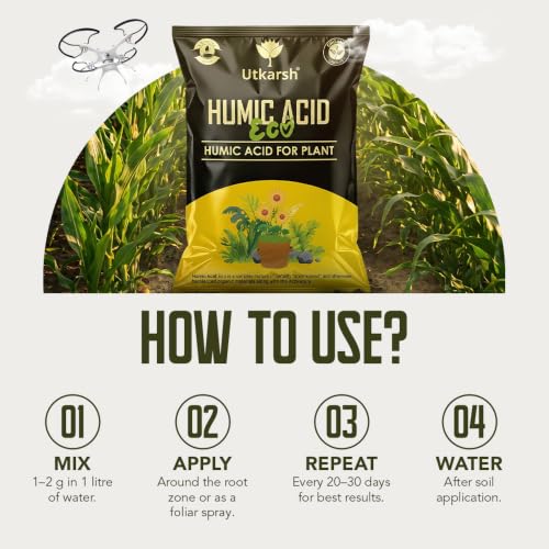 Image of Utkarsh Humic Acid Eco for Plants - 5 Kg | Organic Humic & Fulvic Acid Soil Conditioner | Improves Soil Fertility, Root Growth & Nutrient Absorption | Suitable for Agriculture, Gardening & Home Plants