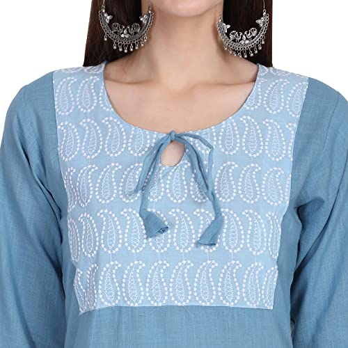 Image of Women Kurti Set With Salwar | Cotton Short Kurta