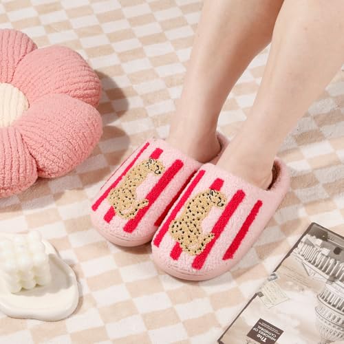 Image of LNERIP Animal Slippers Fruit Slippers Plant Slippers Various Cartoon Patterns Fluffy Soft Memory Foam Retro Indoor Outdoor Home Couple Shoes