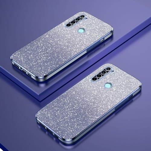 Custodia Telefono Trasparente Compatibile con Xiaomi Redmi Note 8 2021/Redmi Note 8 Cover Cornice Elettroplaccata Gradiente Glitter Protettiva Sottile TPU