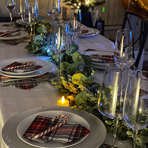 Florlab 6.2 Ft Long Faux Eucalyptus Garland - Wedding Arch Summer Garland - Eucalyptus Garland Greenery - Green Garland Decor- Lambs Ear Garland - Magnolia Garland For Mantle - Floral Greenery Swag #TOP5