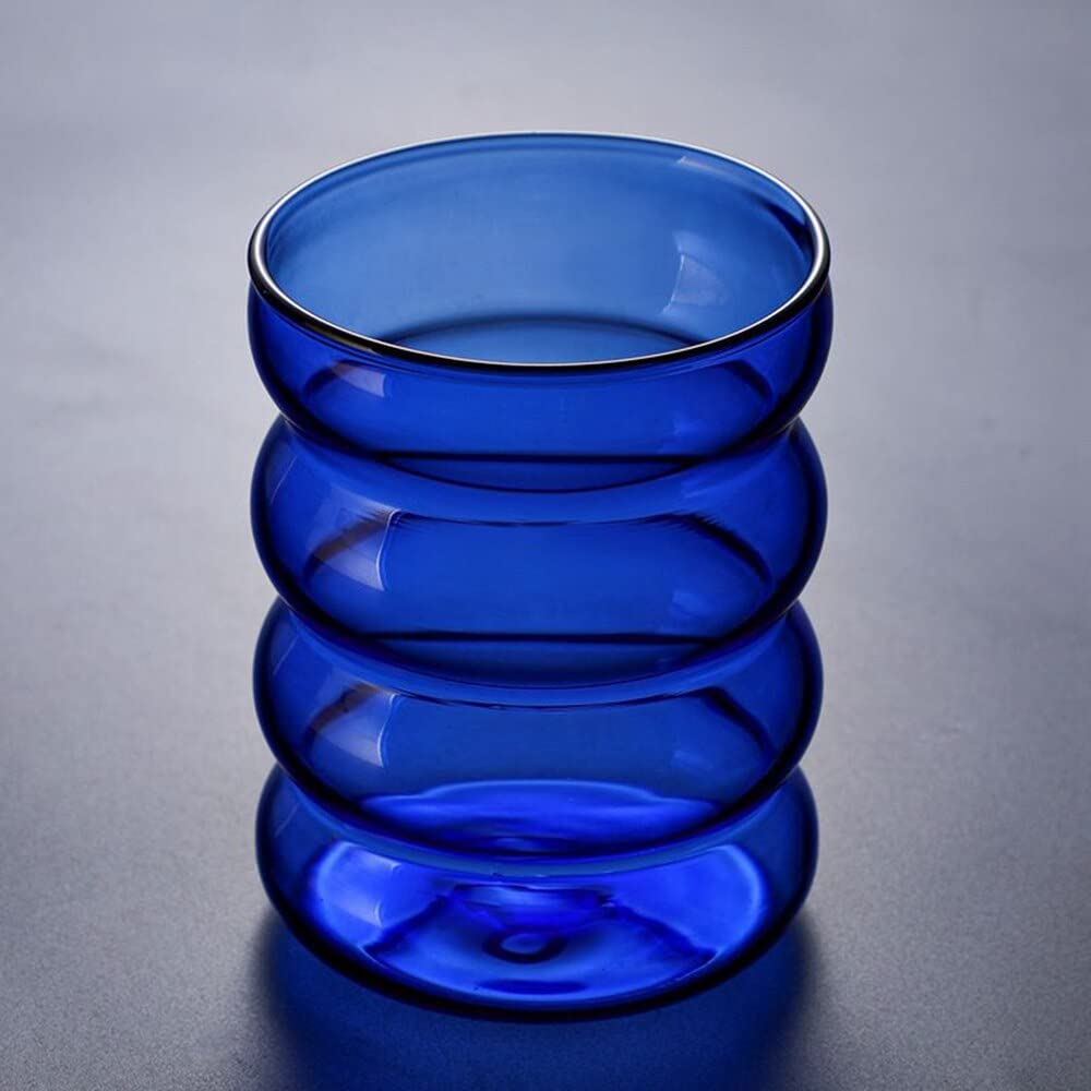 2PCS Kolor kreatywny szklany szklany filiżankę ciepła do piwa kawy ręcznie robiony herbata whisky szklany guza kubek sok wodny kubek naczyń napoje Prezenty (Color : L)