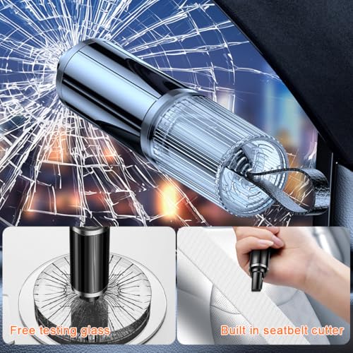 Image of STHIRA 2 in 1 Dual Head Car Safety Hammer, Window Breaker, Seatbelt Cutter | Dual Head Escape Access, Glass Breaker and Seatbelt Cutting, Alloy Steel, Compact Keyring Form, Customer Support Available
