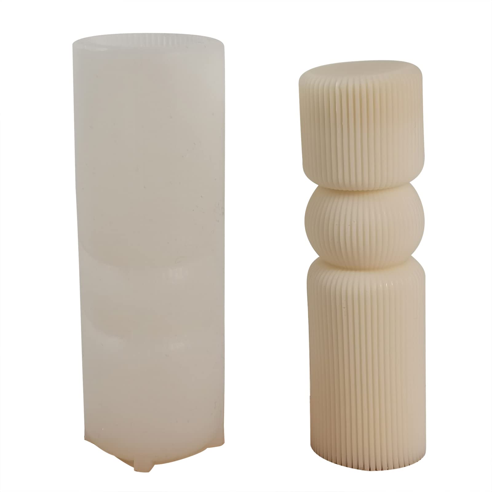 Alksubbm Geometric Striped Resin Molds Pillars Silicone Fondant Craft-Decor Pillars Silicone Molds Geometric Resin Casting-moulds