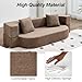 HENGJIANYI Folding Sofa Bed, Convertible Futon Sleeper Bed, 2-in-1 Foldable Floor Mattress with 2 Pillows, Breathable High-Density Foam Lazy Couch, Comfy Lounge Chair, Twin Size, Brown