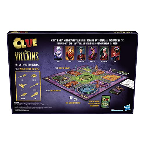 Clue: Disney Villains Edition, Brettspiel für Kinder ab 8 Jahren, Spiel für 2 bis 6 Spieler, lustiges Familienspiel für Disney-Fans – Bild 5
