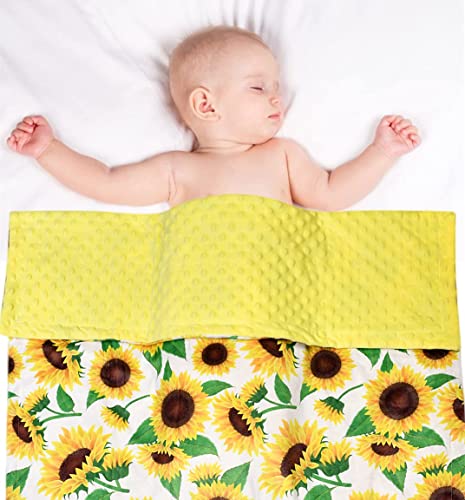 Boyoung Baby Blanket, Soft Minky Warm Blanket For Boy Or Girl, Receiving Blanket With Double Layer Dotted Backing For Newborns Nursery Stroller Toddlers Crib Bedding (30X40 Inch) Sunflower, 7894218 #TOP5