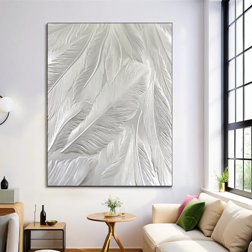 Plata Plumas En Relieve Cuadros 30X40Cm Lienzos Decoracion Arte Abstracto Dormitorios Comedor Pasillo Oficina Salon Cuadros Pared Impresiones Wall Art Prints