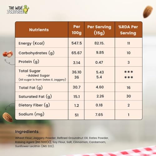 Image of The Wise Tortoise Scoopy Caramelized Biscuit Spread | 100% Sweetened With Dates & Jaggery | Zero Palm Oil | No Refined Sugar | No Artificial Flavours | Clean & Healthy (250 G)