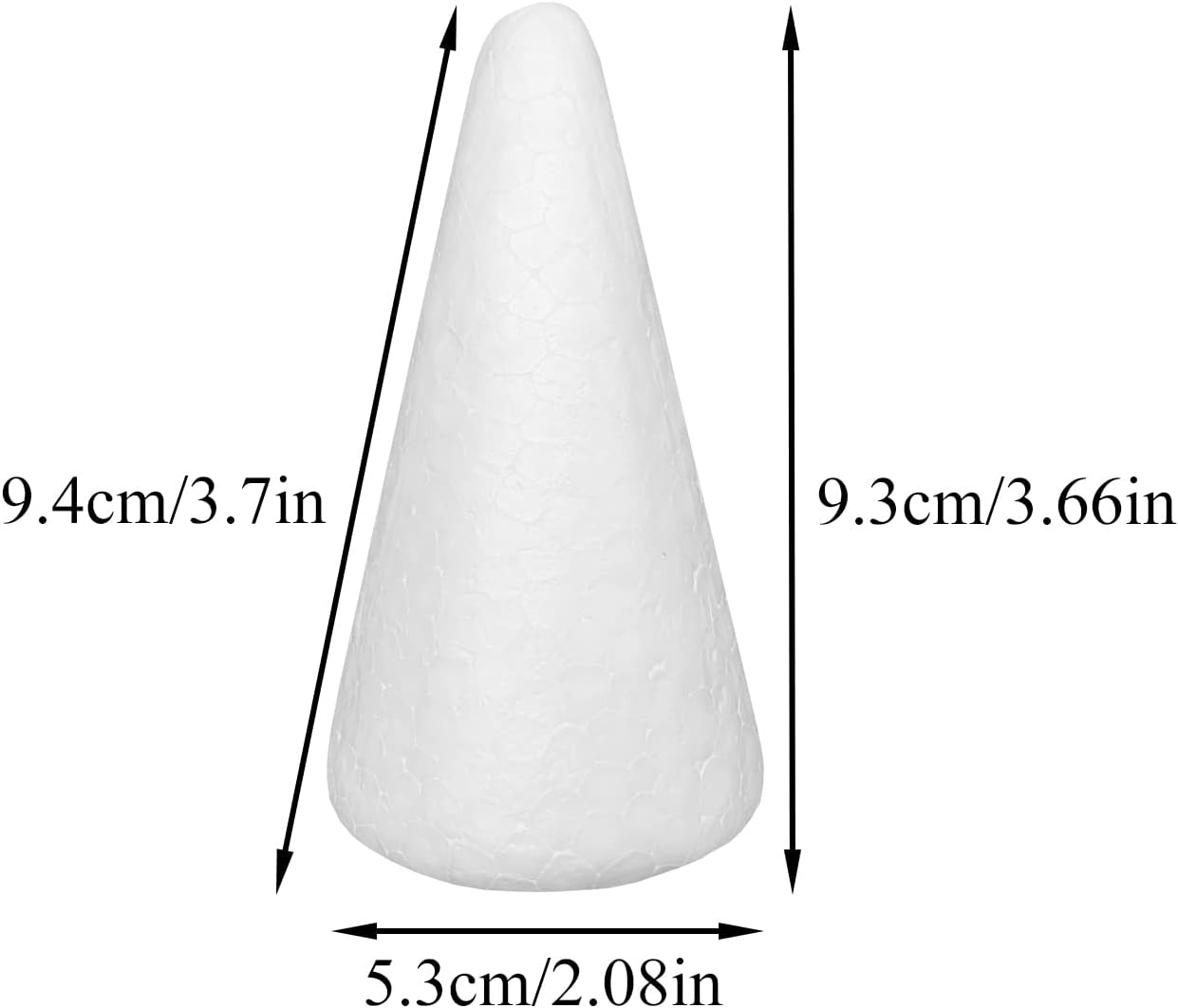 Crafjie 20-Pack 2.08 x 3.7in Craft Foam Tree Cones for DIY Arts and Crafts