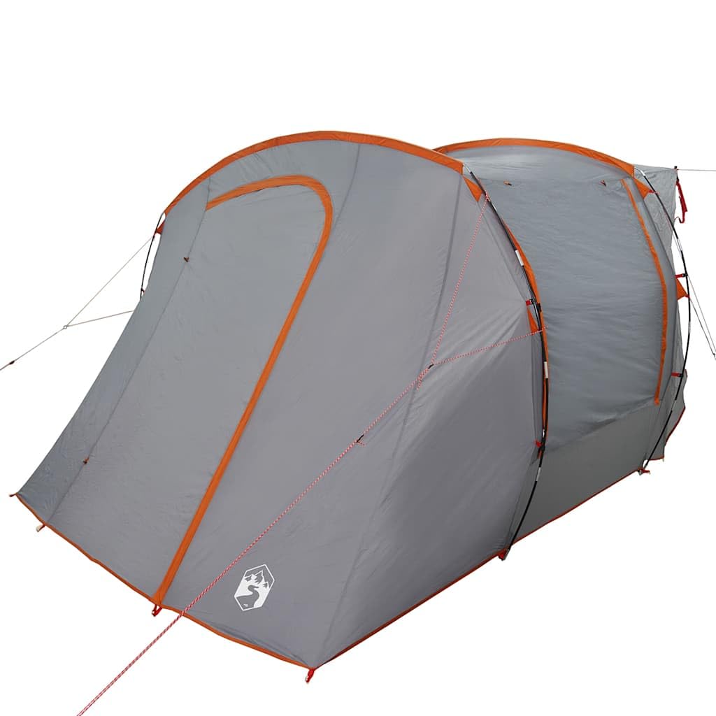 Tenda per auto impermeabile grigio e arancione, tenda pieghevole in poliestere con rivestimento in PU, impermeabile e antivento, con aste robuste, picchetti in metallo e tiranti