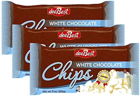 Dee Best Vegan White Chocolate Flavored Chips | Great for Baking | Non-dairy | 9oz (Pack of 3) Kosher