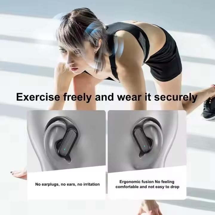 Image of Life Like Over-Ear Buds,Deep Bass Earphones with Earhooks,Fast Charge,Gym Running & Workout,Touch Control (Black)