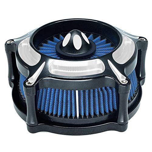 Air Filter Intake Motorcycle Turbine Cleaner Kit Cnc Cut Chrome For Harley Touring Street Glide 2008 - 2016 Softail 2016 - 2017 Fitment - C (Blue) #TOP1