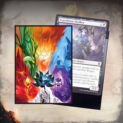 Image of Kabinka MTG Card Sleeves - 100 Standard Size Pack Clear Front & Matte Finish Back MTG Sleeves(Lotus Five Elements)
