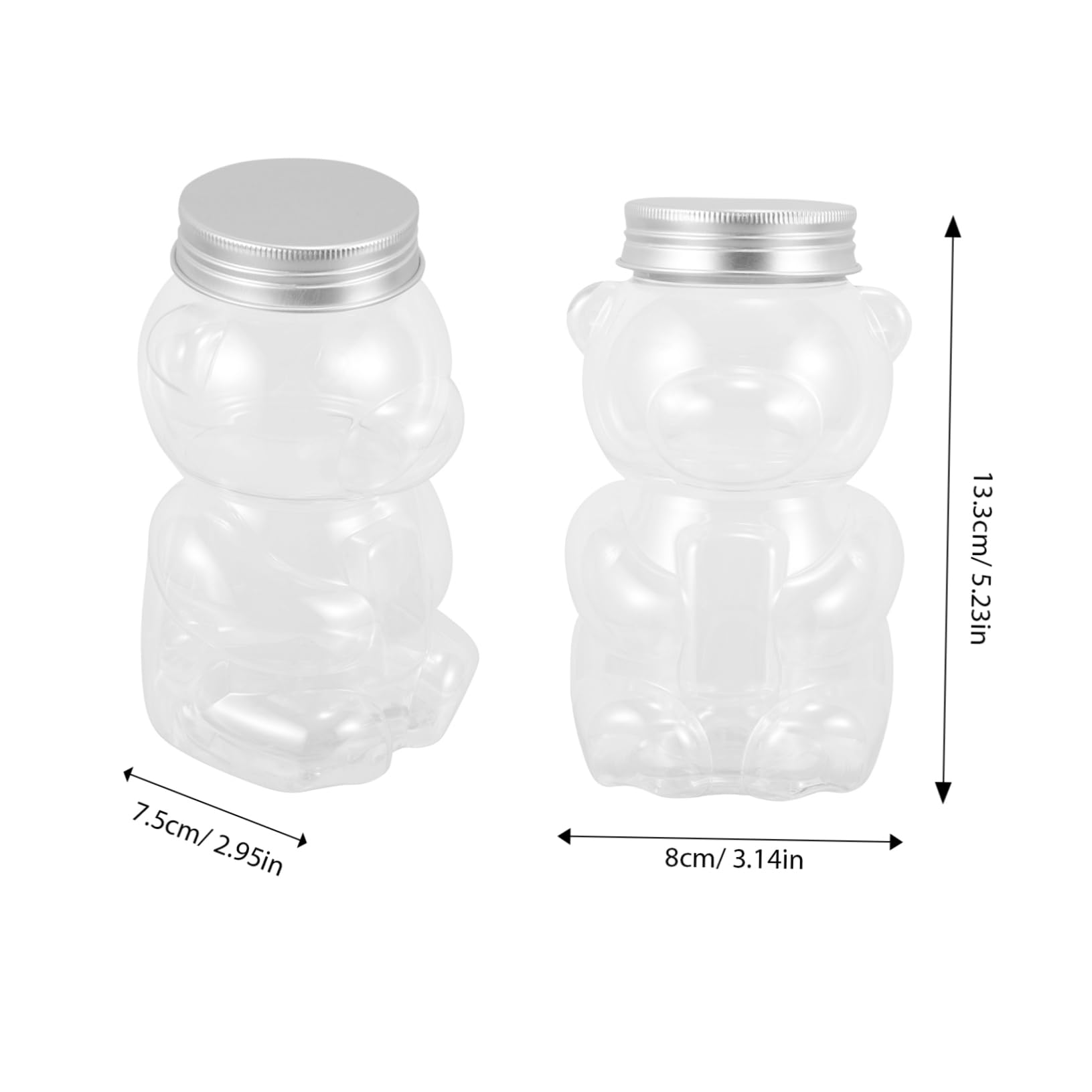 Ipetboom 4pcs Bear Shaped Reusable Beverage Bottles with Caps Cute Milk Tea Juice Containers Portable Water Bottles for Drinks Leak Design for Home the Go